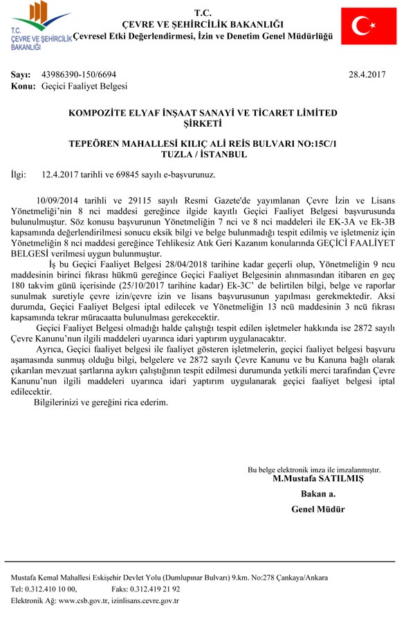 Sertifika ve Belgelerimiz